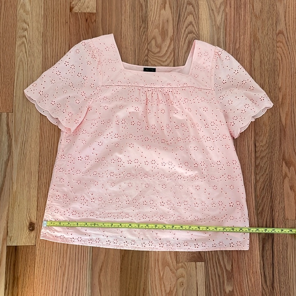 PXL Fully lined Talbots eyelet peasant style blouse.